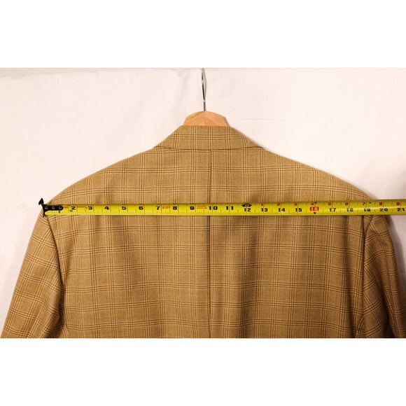 VTG Santorelli Italy Plaid Check Wool Blazer Sport Coat Jacket Made in Italy 44L - Picture 13 of 15